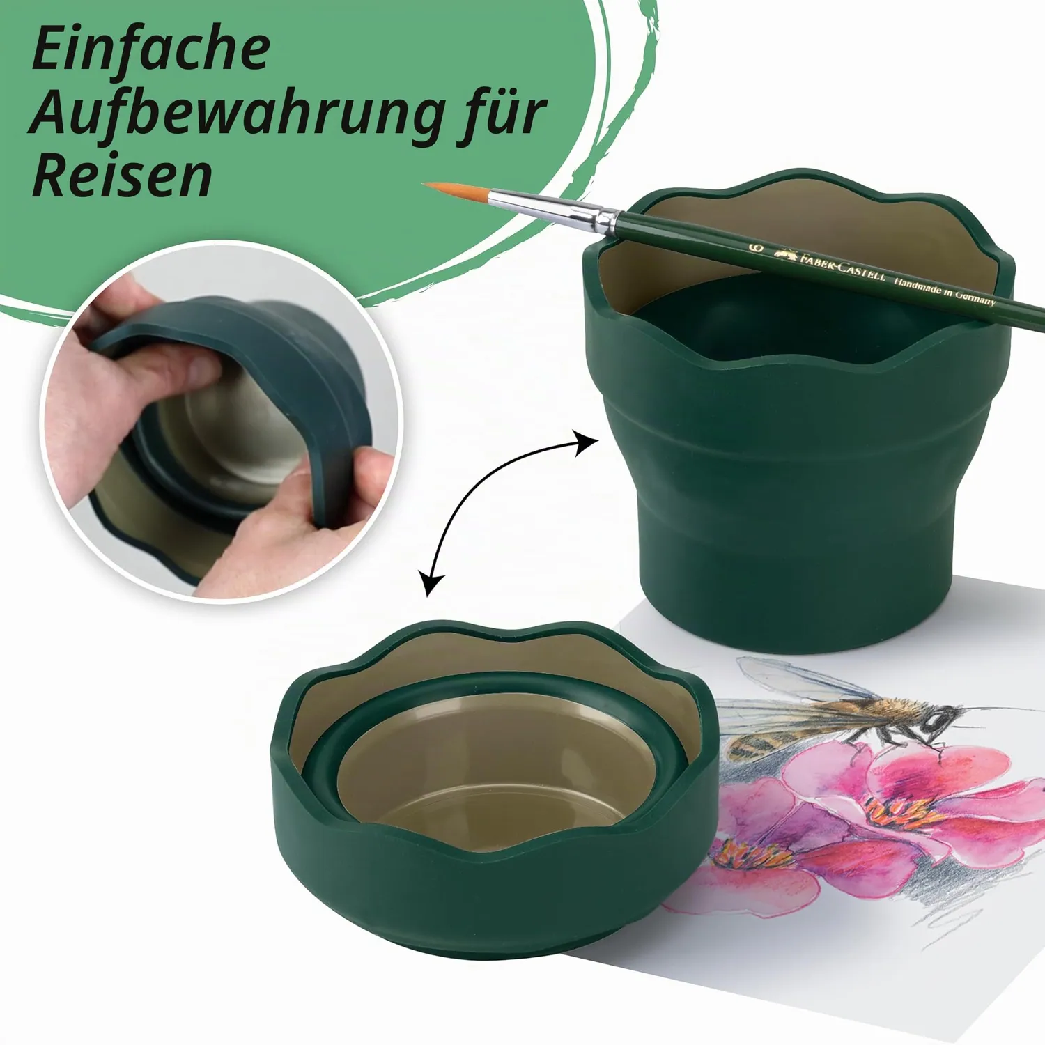 Faber-Castell Clic & Go 181520 Wasserbecher grün faltbar