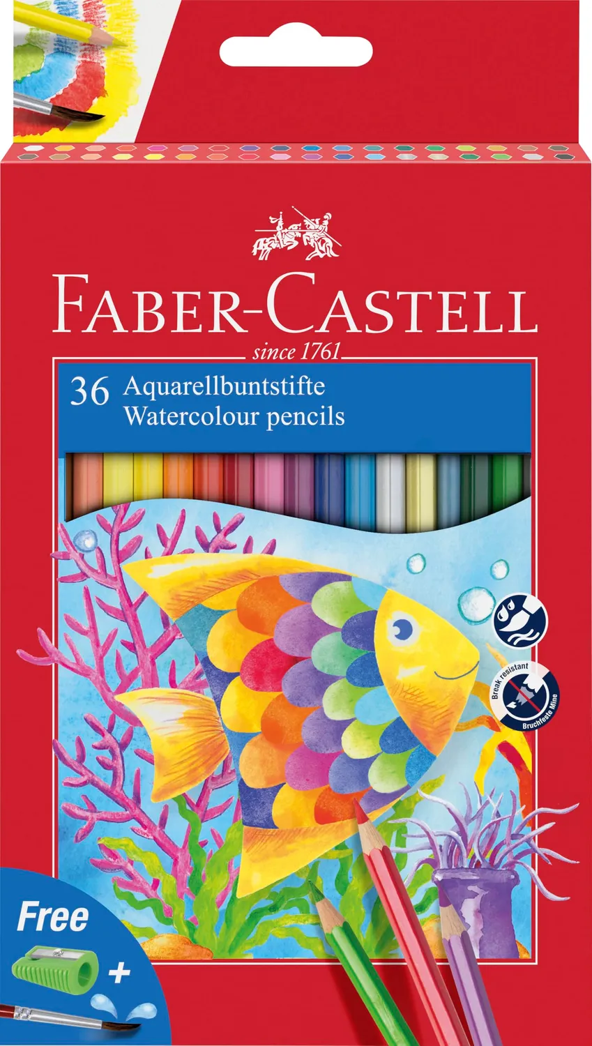 Faber-Castell Aquarell Buntstifte mit Pinsel wasservermalbar