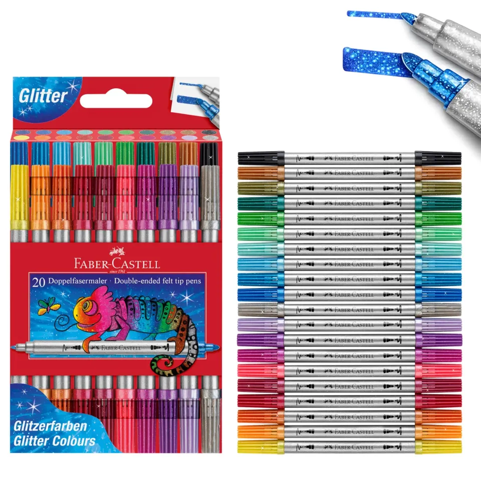 Faber-Castell Glitzer Filzstifte Doppelfasermaler auswaschbar