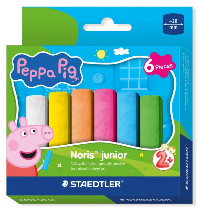 STAEDTLER Noris junior Peppa Wutz Straßenkreide 6er-Set abwaschbar