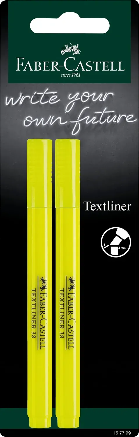 Faber-Castell 38 Textmarker Gelb 2er Set nachfüllbar