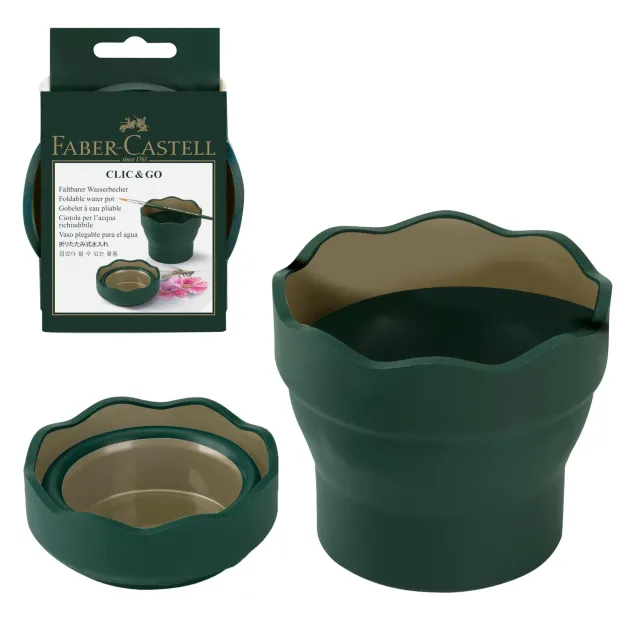 Faber-Castell Clic & Go 181520 Wasserbecher grün faltbar