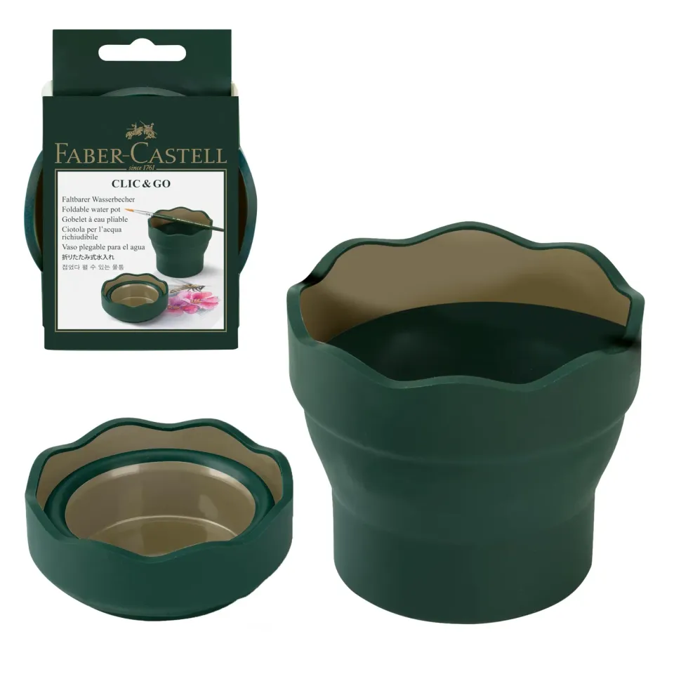 Faber-Castell Clic & Go 181520 Wasserbecher grün faltbar